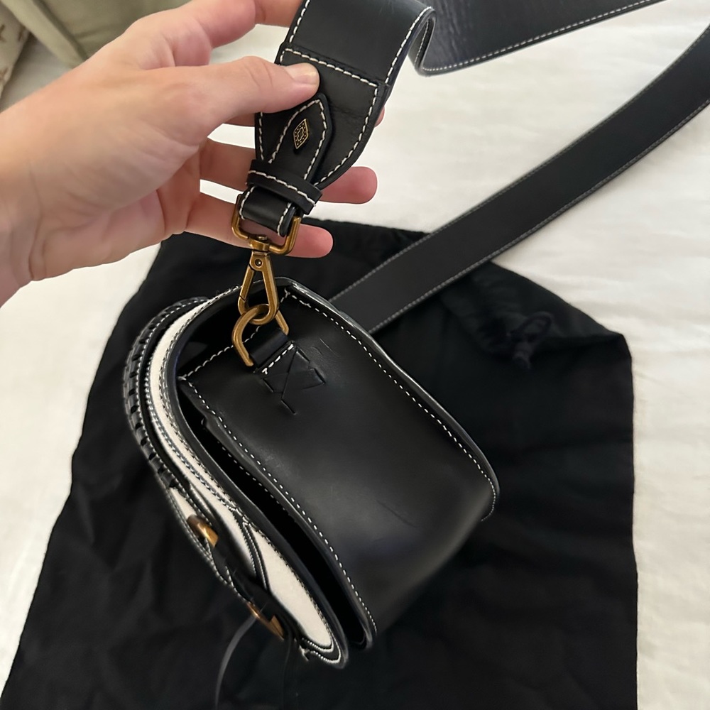 ba&sh Leather Linen Teddy Crossbody Bag - Picture 10 of 13